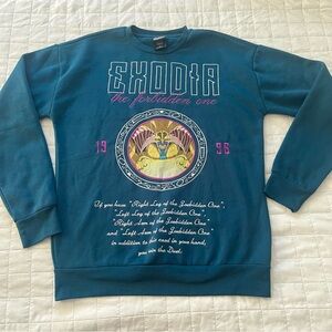Yu-Gi-Oh! BoxLunch Exodia PullOver Hoodie Embroidered Teal Green Men’s XS